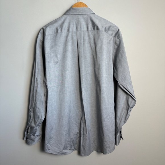 Joseph & Feiss Mens Non-Iron Silver-Gray Classic Fit Long Sleeve Button Shirt 17 - Picture 5 of 13
